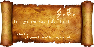 Gligorovics Bálint névjegykártya